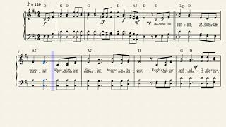 Beyond the Sunset (Key of D with Chords) by Blanche Kerr Brock