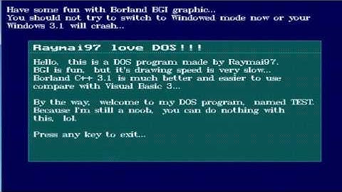 DOS: My first DOS program with BGI,  compiled in Borland C++ 3.1
