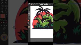 Dinosaur Vector Art in Illustrator | #shorts #graphicdesign #dinosaur