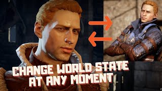 How to change a world state in Dragon Age Inquisition without restarting the game