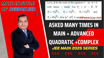 JEE MAIN 23 JAN  SHIFT 2:Let ,  be the roots of the equation x2– ax –b = 0with Im()  Im().