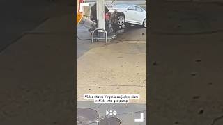 Thumbnail for Video shows Virginia carjacker slam vehicle into gas pump