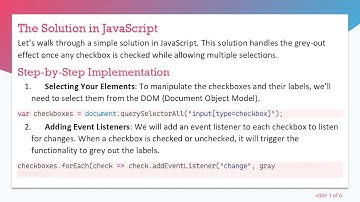 How to Grey Out Unchecked Checkbox Labels When One is Clicked