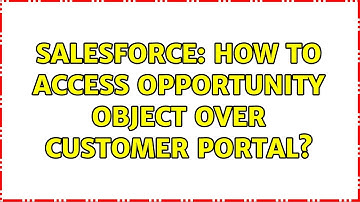 Salesforce: How To access Opportunity object over customer Portal?