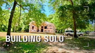 Building A Tiny House Alone (Installing Soffit + Vinyl Shakes)