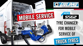 Mobile tire changer S562 for mobile tire service for trucks, buses and road transport vehicles