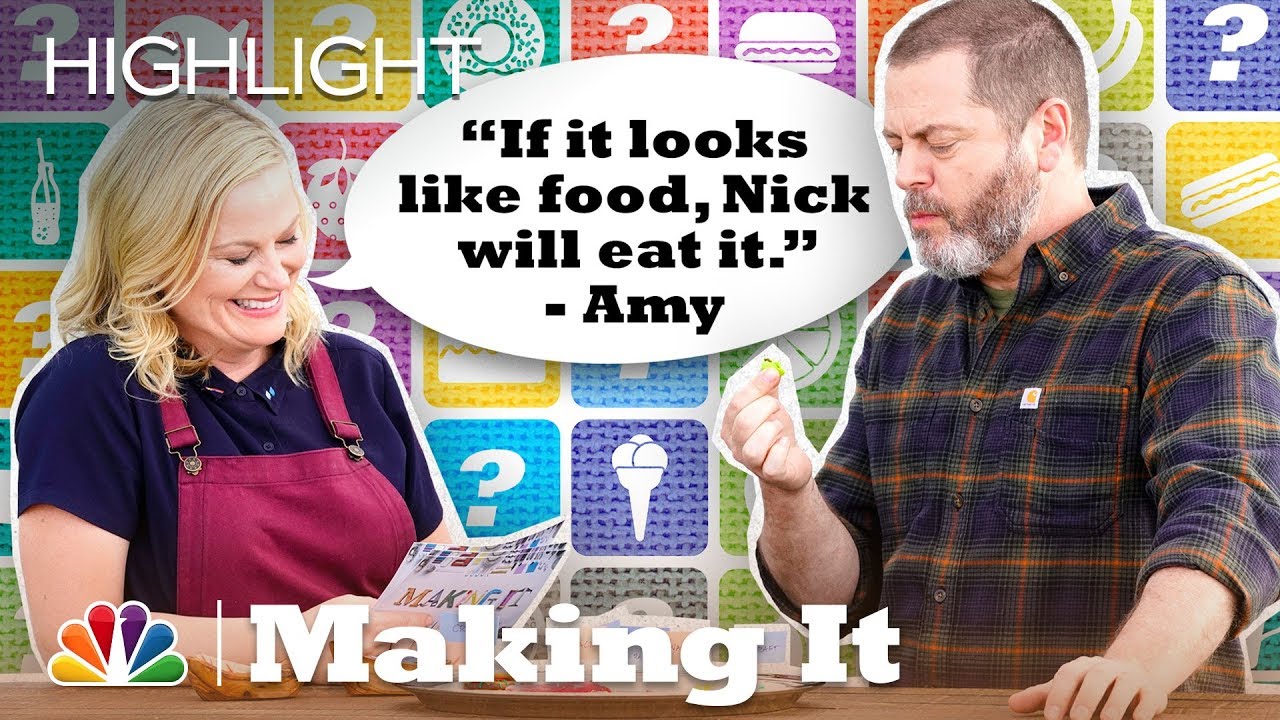 Amy Poehler and Nick Offerman Play a Guessing Game: "Snack or Craft" - Making It