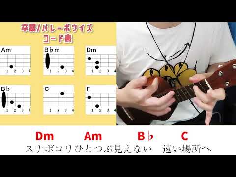 【コード表付き】卒業/バレーボウイズ ウクレレ弾き語り キー：F(原曲キーから＋1上げ) 《毎日投稿184日目(2020年4月23日スタート)》