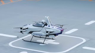 SkyDrive&#39;s flying car takes to the air with pilot at the controls