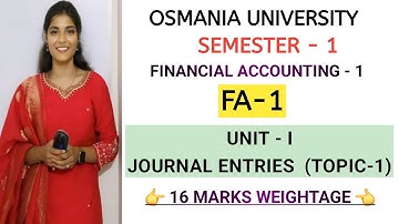 FA1 || FINANCIËLE BOEKHOUDING - I || JOURNAALBOEKPLAATSEN || OU ||SEMESTER-1 || 💯 PASS ‎@shivanip...