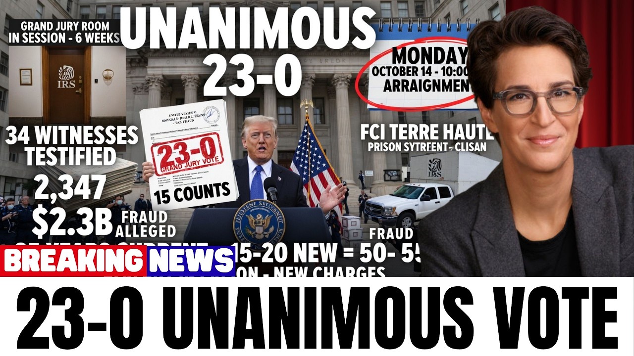 BREAKING: Grand Jury Votes 23-0 — Trump Charged Tax Fraud, Arraignment Monday 10 AM