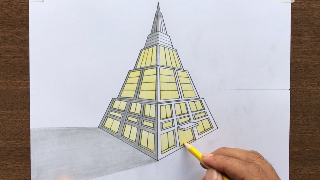 How to Draw a Building in 3-Point Perspective - YouTube
