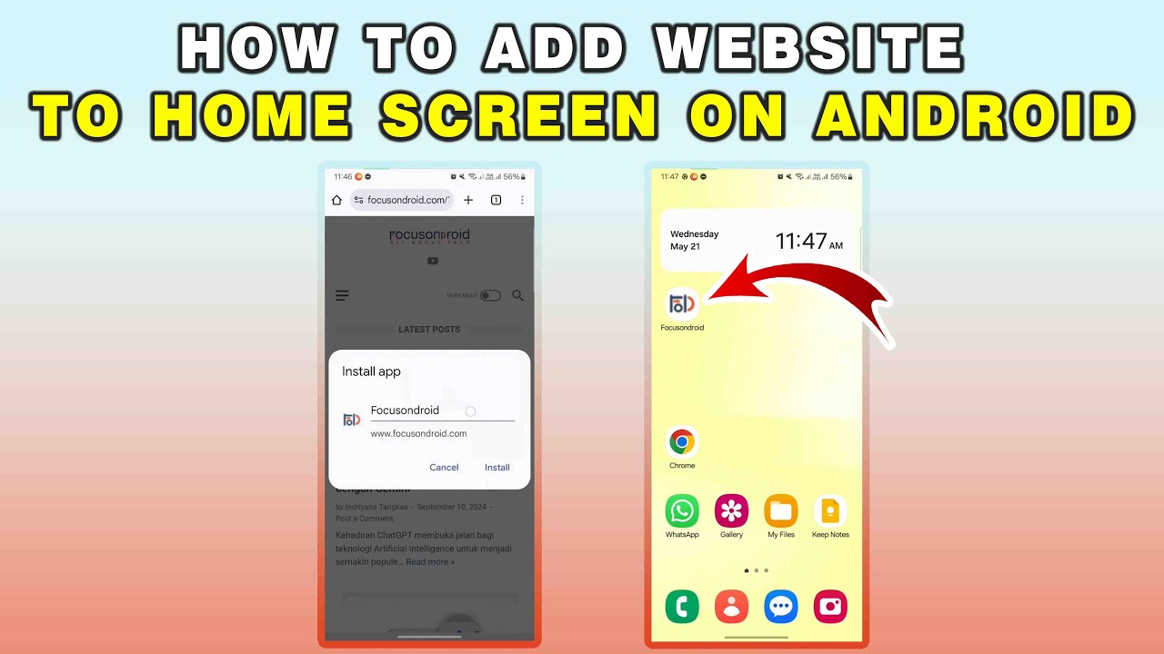How To Add Website To Home Screen On Android 2025 - YouTube