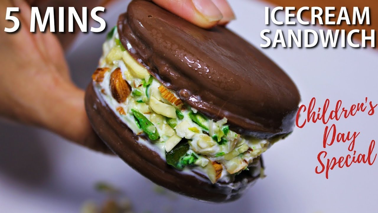 5 Mins Ice Cream Sandwich Recipe | Children