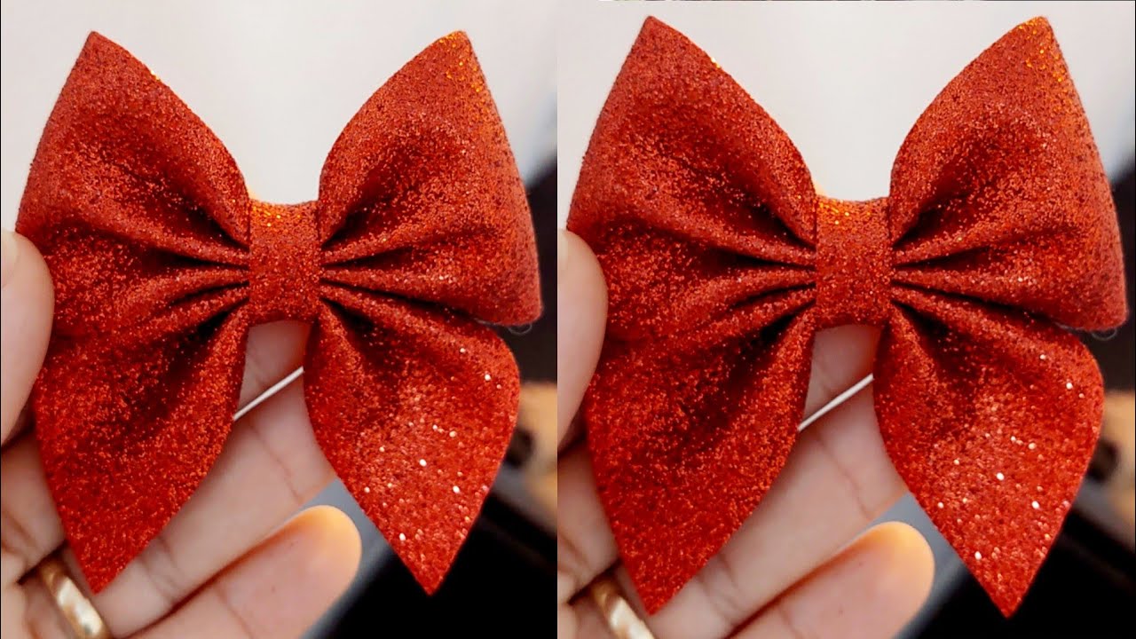 Como fazer um LAÇO DE EVA com glitter para o dia das mães 2026 [Lacinho de EVA simples e  fácil]