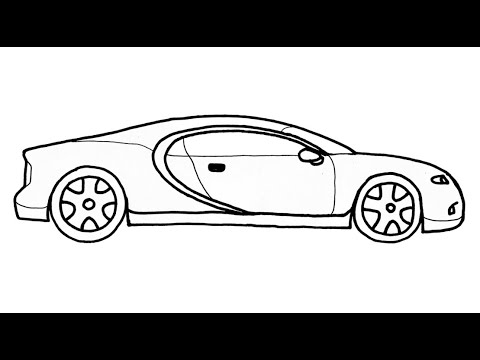 How to Draw a Sports Car Bugatti - How to Draw a Bugatti Sports Car - Very Easy Cars Drawing [New]