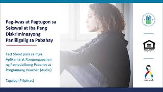 Fact Sheet ng mga Nangungupahan ng mga Pampublikong Pabahay at mga Programang Voucher (Tagalog)