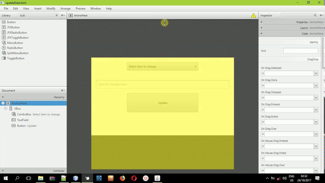 Update Contact Information in the database in Java and JavaFX # Contact ...