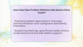 How Does Clear Problem Definition Help Seniors Solve Issues - Golden Years CBT