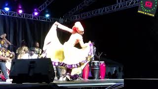 Ashanti Footprints from the mainland Grenada performing at carriacou maroon at the Botanical Garden