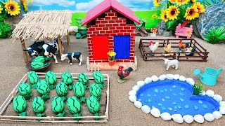 Best Creative Miniature Farm House Diorama - Watermelon Garden and Barnyard Animal