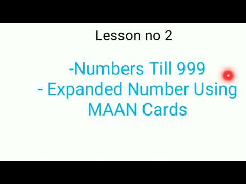 Expanded number using maan cards