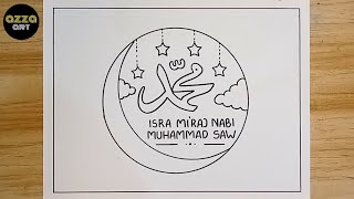 Cara Menggambar Poster Isra Mi'raj 2026 - Gambar Poster Isra Mi'raj Nabi Muhammad SAW 