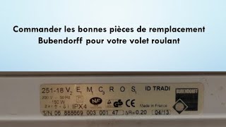 Volet Roulant Bubendorff Commander La Bonne Pièce De Remplacement