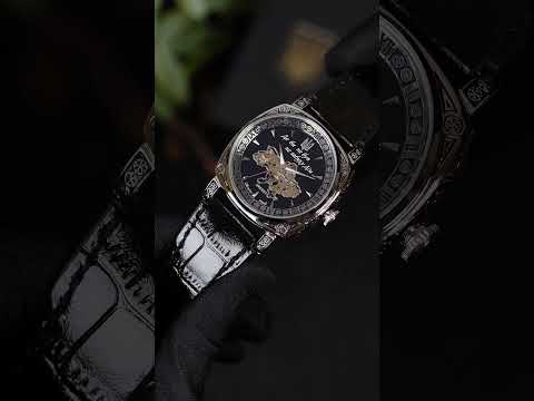 Чоловічий наручний механічний годинник з автопідзаводом Awarder 021SIBK Скелетон Де би не був, видео 1