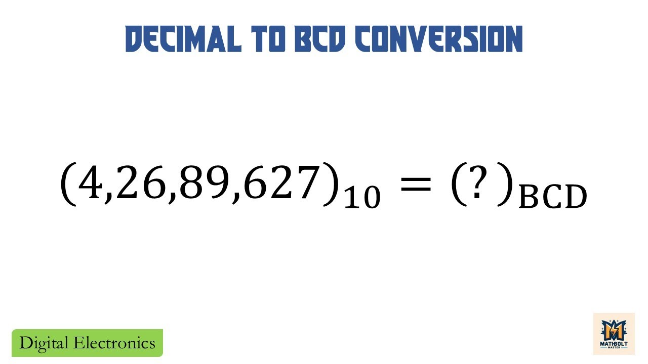 Problem 10 - Decimal to BCD Conversion | Digital Electronics ...