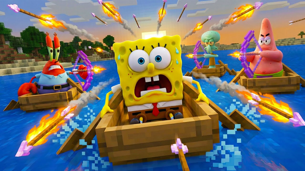 Minecraft Speedrunner Sponge Vs 3 Hunters