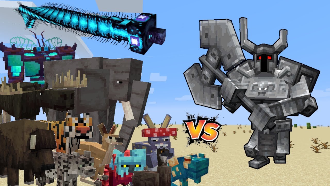 Ferrous Wroughtnaut Vs Alex's Mobs in Minecraft