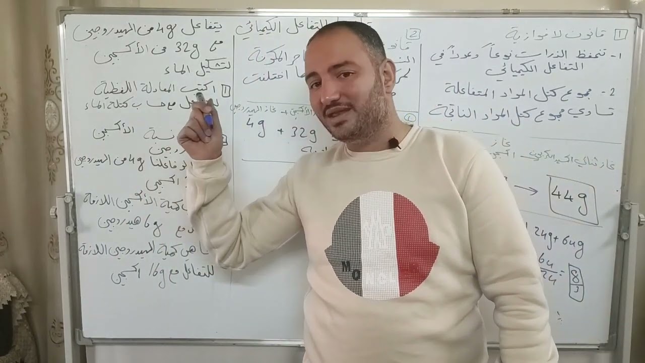 الصف الثامن قانونا التفاعل الكيميائي