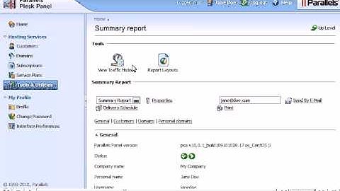 Viewing Resource Usage Statistics and Reports in Plesk