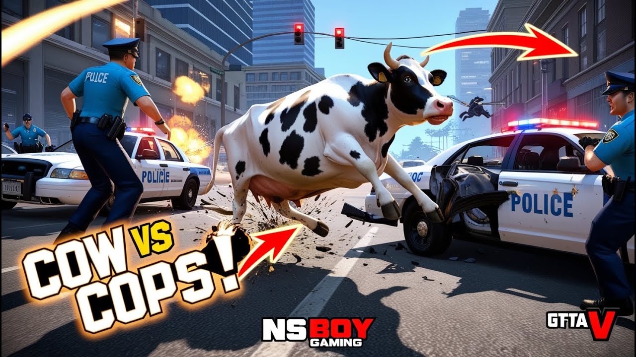 🔴 LIVE: GTA V COW RAMPAGE! 🐄💥 Cops Can’t Stop This Chaos! | #Shorts # ...