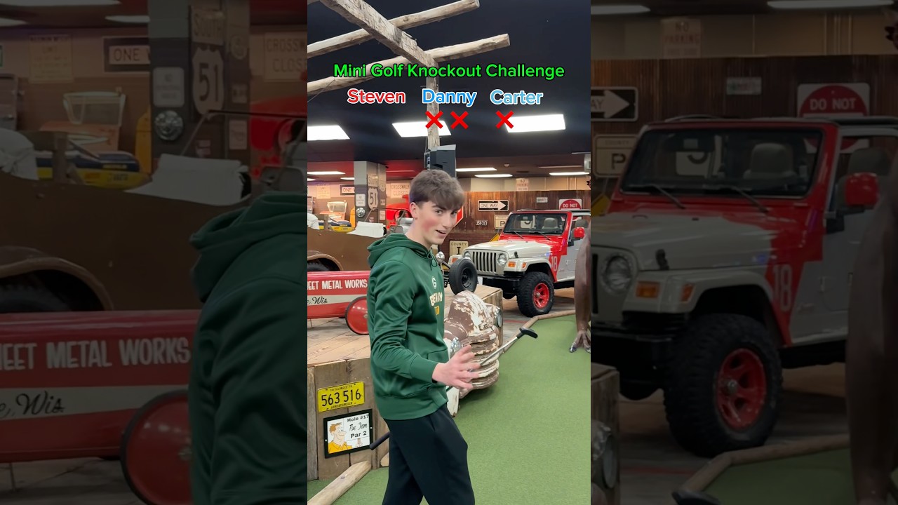 Соревнования по мини-гольфу на выбывание ❌ (4 лунка) 