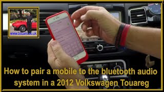 How to pair a mobile to the bluetooth audio system in a 2012 Volkswagen Touareg screenshot 5