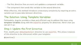 How to Pass Output from One Angular Directive to Another Using Template Variables