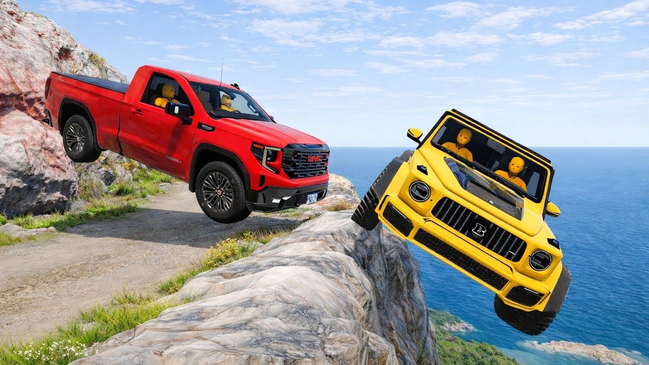 Extreme Cliff Fall Challenge | BeamNG Drive Realistic Crash #103!