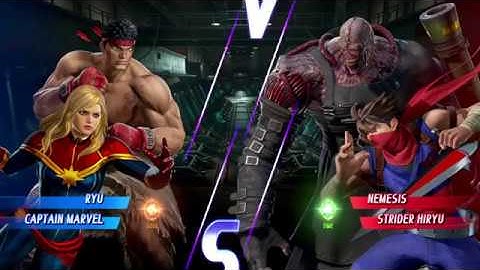 MARVEL VS. CAPCOM: INFINITE Ryu and Captain Marvel vs Nemesis and Strider Hiryu