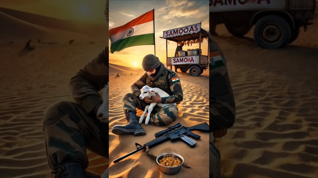 नन्ही गाय ने खिलाए फोजी भाइयों को समोसे और नारियल पानी 