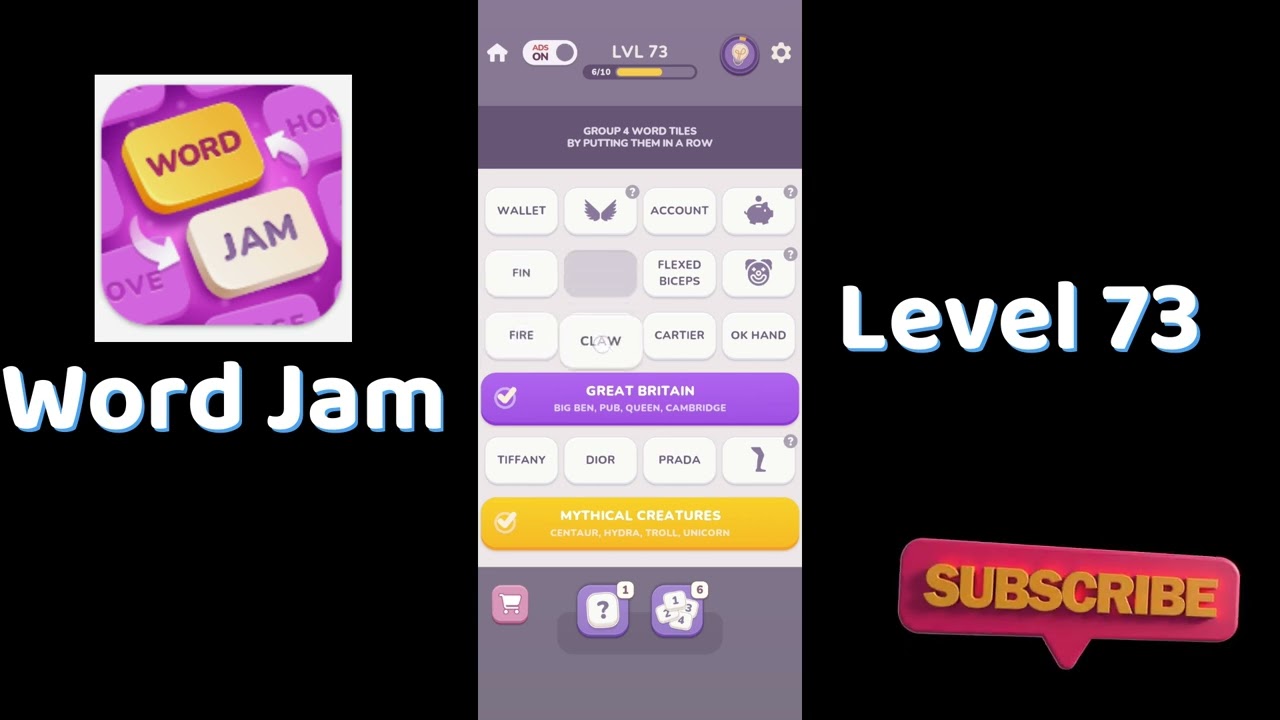 Word Jam Level 73 Walkthrough | Step-by-Step Guide 🧠 | SolutionGuruji