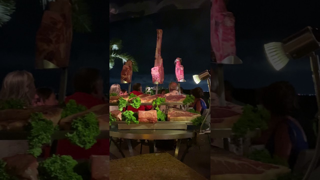 Steaks on the Menu at Harry’s Steakhouse in Cancun. Table Side Presentation of the Steaks at Harry’s