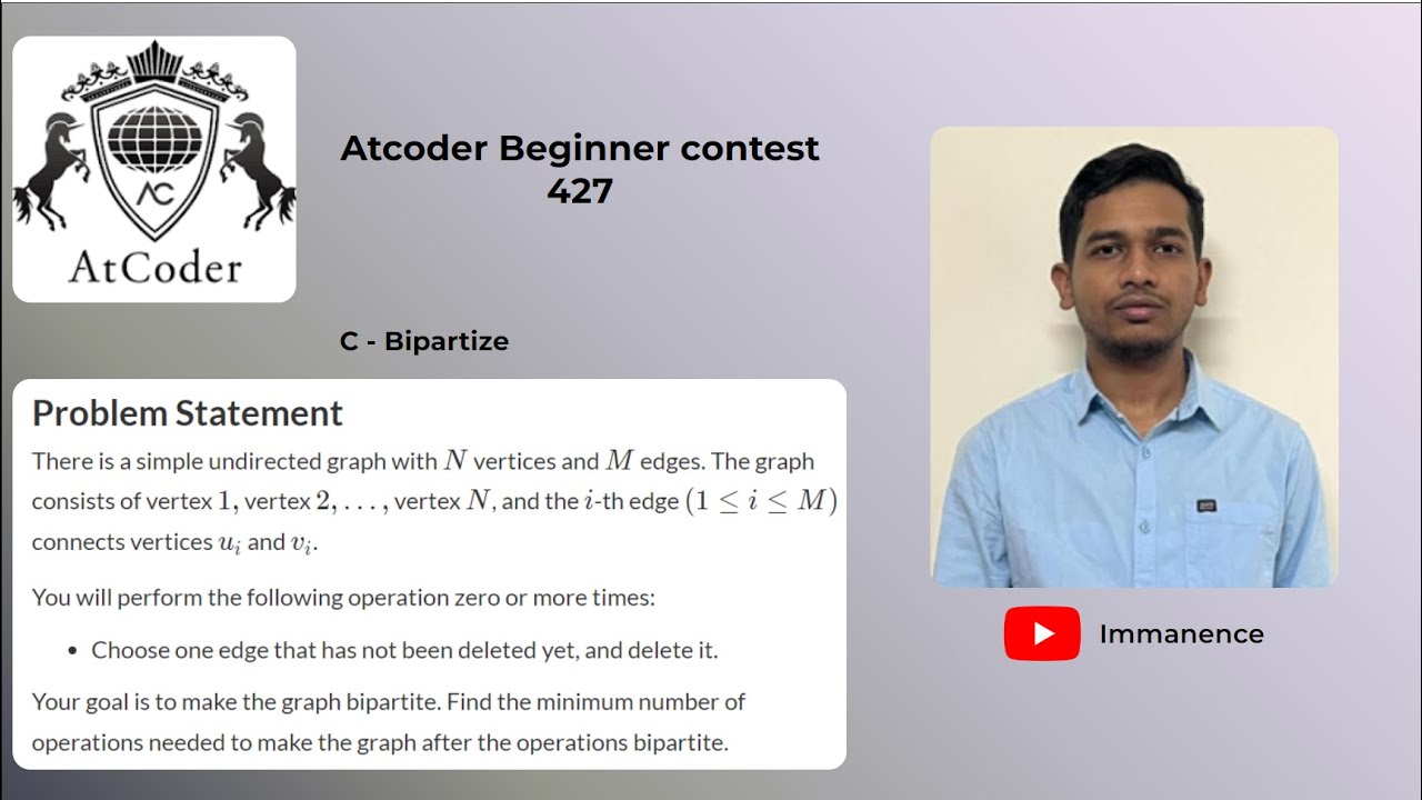 Atcoder Beginner Contest 427 - C Bipartize - YouTube