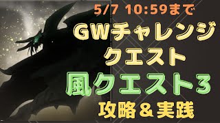 ゴールデンウィーク　チャレンジクエスト　風クエスト3 攻略＆実践 [リィンカネ]