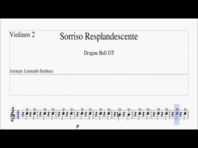 Sorriso Resplandecente (Dragon Ball) Violino/Cifra/Sax/Trompete1&2