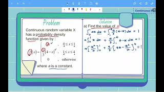 Find constant a if given pdf