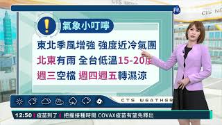 北台灣變天濕冷 明低溫下探15度|華視生活氣象|華視新聞 20210404