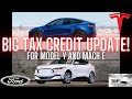 BIG Tax Credit 2023 Update for Tesla Model Y and Ford Mach E