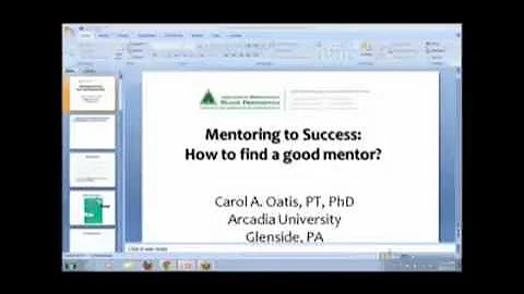 Mentoring for Success: How to Find a Good Mentor (09.2013)